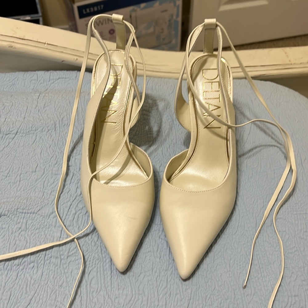 White Deltan Heels
